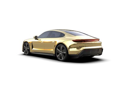 Beyaz zemin üzerinde izole edilmiş 3D resimleme spor araba