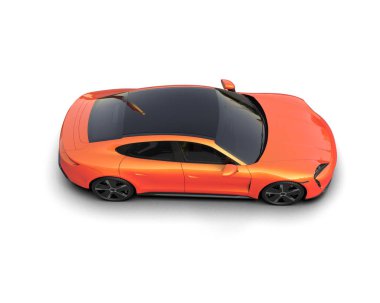 Beyaz zemin üzerinde izole edilmiş 3D resimleme spor araba