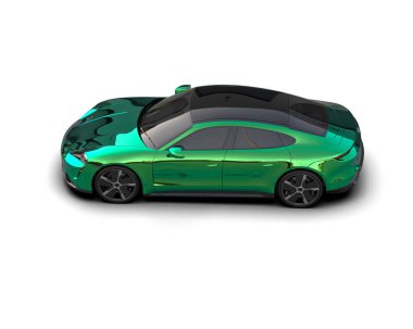 Beyaz zemin üzerinde izole edilmiş 3D resimleme spor araba