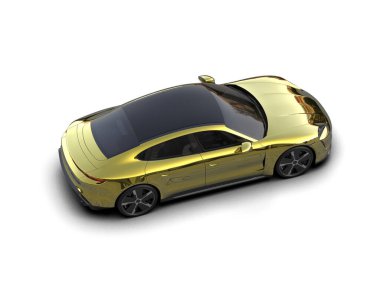 Beyaz zemin üzerinde izole edilmiş 3D resimleme spor araba