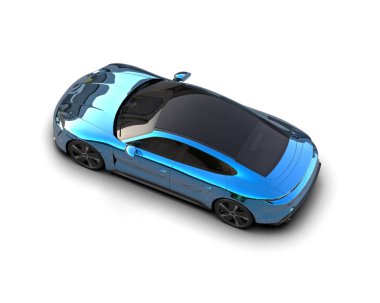 Beyaz zemin üzerinde izole edilmiş 3D resimleme spor araba