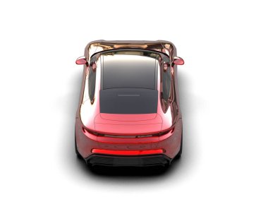 Beyaz zemin üzerinde izole edilmiş 3D resimleme spor araba