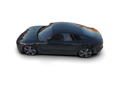 Beyaz zemin üzerinde izole edilmiş 3D resimleme spor araba