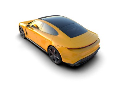 Beyaz zemin üzerinde izole edilmiş 3D resimleme spor araba