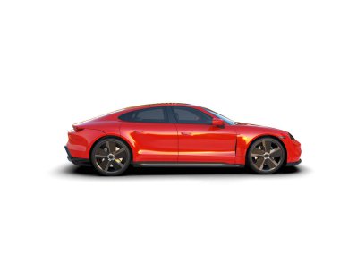 Beyaz zemin üzerinde izole edilmiş 3D resimleme spor araba