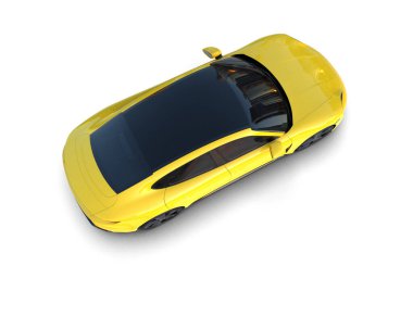 Beyaz zemin üzerinde izole edilmiş 3D resimleme spor araba