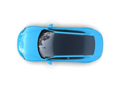 Beyaz zemin üzerinde izole edilmiş 3D resimleme spor araba