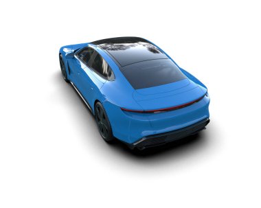 Beyaz zemin üzerinde izole edilmiş 3D resimleme spor araba