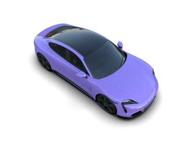 Beyaz zemin üzerinde izole edilmiş 3D resimleme spor araba