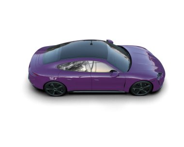 Beyaz zemin üzerinde izole edilmiş 3D resimleme spor araba