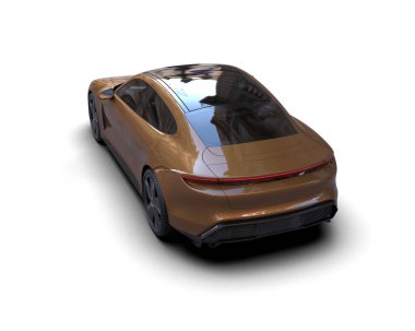 Beyaz zemin üzerinde izole edilmiş 3D resimleme spor araba