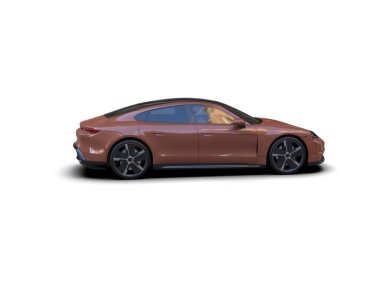 Beyaz zemin üzerinde izole edilmiş 3D resimleme spor araba