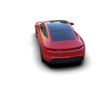 Beyaz zemin üzerinde izole edilmiş 3D resimleme spor araba