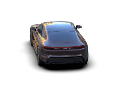 Beyaz zemin üzerinde izole edilmiş 3D resimleme spor araba