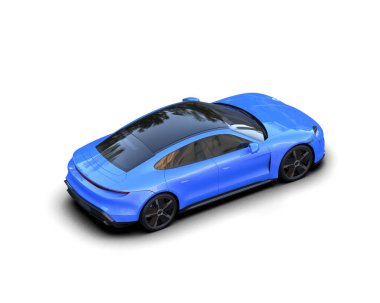 Beyaz zemin üzerinde izole edilmiş 3D resimleme spor araba