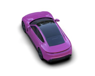 Beyaz zemin üzerinde izole edilmiş 3D resimleme spor araba