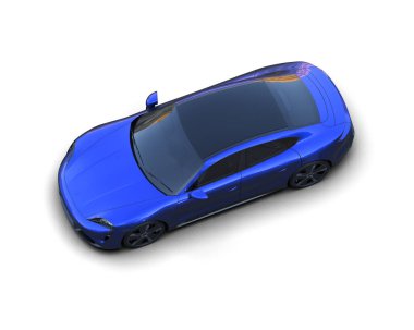 Beyaz zemin üzerinde izole edilmiş 3D resimleme spor araba