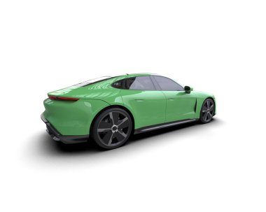 Beyaz zemin üzerinde izole edilmiş 3D resimleme spor araba