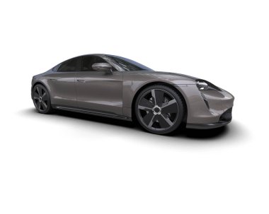 Beyaz zemin üzerinde izole edilmiş 3D resimleme spor araba