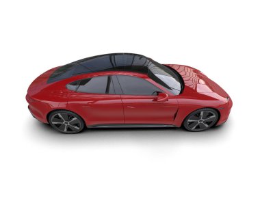 Beyaz zemin üzerinde izole edilmiş 3D resimleme spor araba