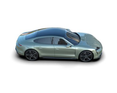 Beyaz zemin üzerinde izole edilmiş 3D resimleme spor araba