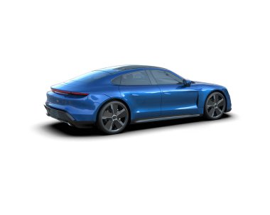 Beyaz zemin üzerinde izole edilmiş 3D resimleme spor araba