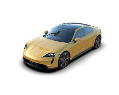 Beyaz zemin üzerinde izole edilmiş 3D resimleme spor araba