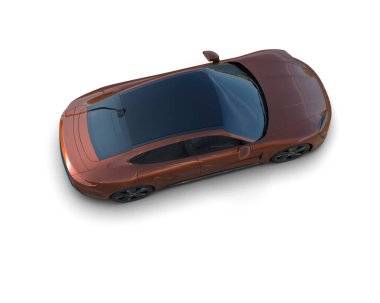 Beyaz zemin üzerinde izole edilmiş 3D resimleme spor araba