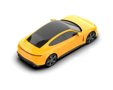 Beyaz zemin üzerinde izole edilmiş 3D resimleme spor araba