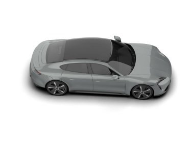 Beyaz zemin üzerinde izole edilmiş 3D resimleme spor araba