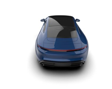 Beyaz zemin üzerinde izole edilmiş 3D resimleme spor araba