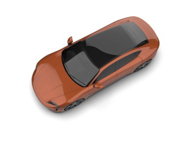 modern spor araba beyaz arka planda izole edilmiş 3D görüntüleme