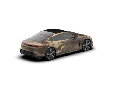 modern spor araba beyaz arka planda izole edilmiş 3D görüntüleme