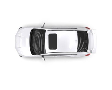 Beyaz zemin üzerinde izole edilmiş 3D resimleme spor araba