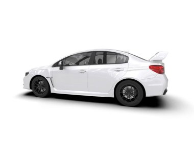 Beyaz zemin üzerinde izole edilmiş 3D resimleme spor araba