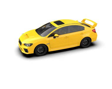 modern spor araba beyaz arka planda izole edilmiş 3D görüntüleme