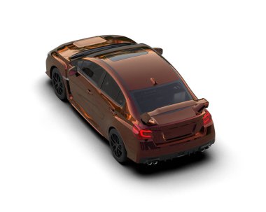 Beyaz zemin üzerinde izole edilmiş 3D resimleme spor araba