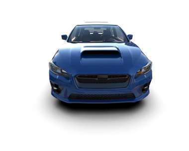 Beyaz zemin üzerinde izole edilmiş 3D resimleme spor araba