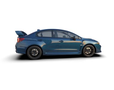 Beyaz zemin üzerinde izole edilmiş 3D resimleme spor araba