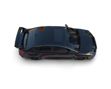 Beyaz zemin üzerinde izole edilmiş 3D resimleme spor araba