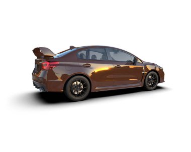 Beyaz zemin üzerinde izole edilmiş 3D resimleme spor araba