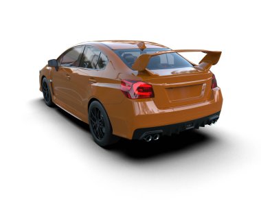 Beyaz zemin üzerinde izole edilmiş 3D resimleme spor araba