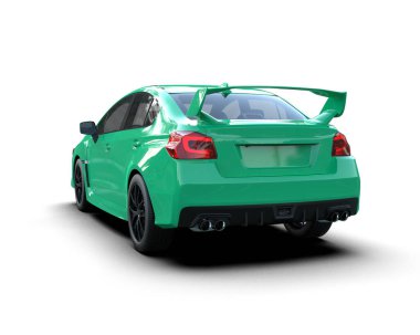 Beyaz zemin üzerinde izole edilmiş 3D resimleme spor araba