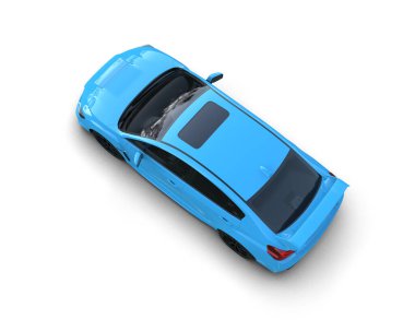 Beyaz zemin üzerinde izole edilmiş 3D resimleme spor araba