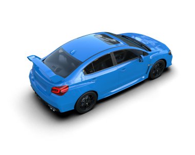 Beyaz zemin üzerinde izole edilmiş 3D resimleme spor araba