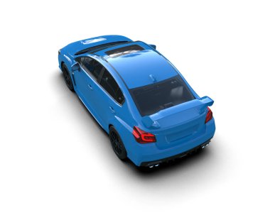 Beyaz zemin üzerinde izole edilmiş 3D resimleme spor araba