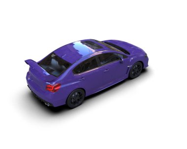 Beyaz zemin üzerinde izole edilmiş 3D resimleme spor araba