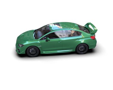 Beyaz zemin üzerinde izole edilmiş 3D resimleme spor araba