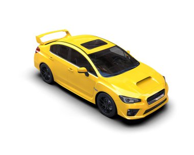 Beyaz zemin üzerinde izole edilmiş 3D resimleme spor araba