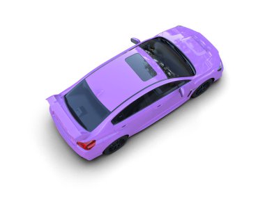 Beyaz zemin üzerinde izole edilmiş 3D resimleme spor araba